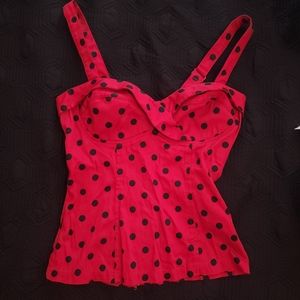 Deadly Dames Red Polka Dot top